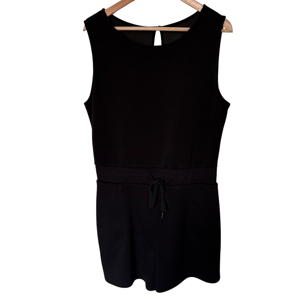 Unbranded Sleeveless Romper Women Size M Black Good Drawstring Waist Pockets